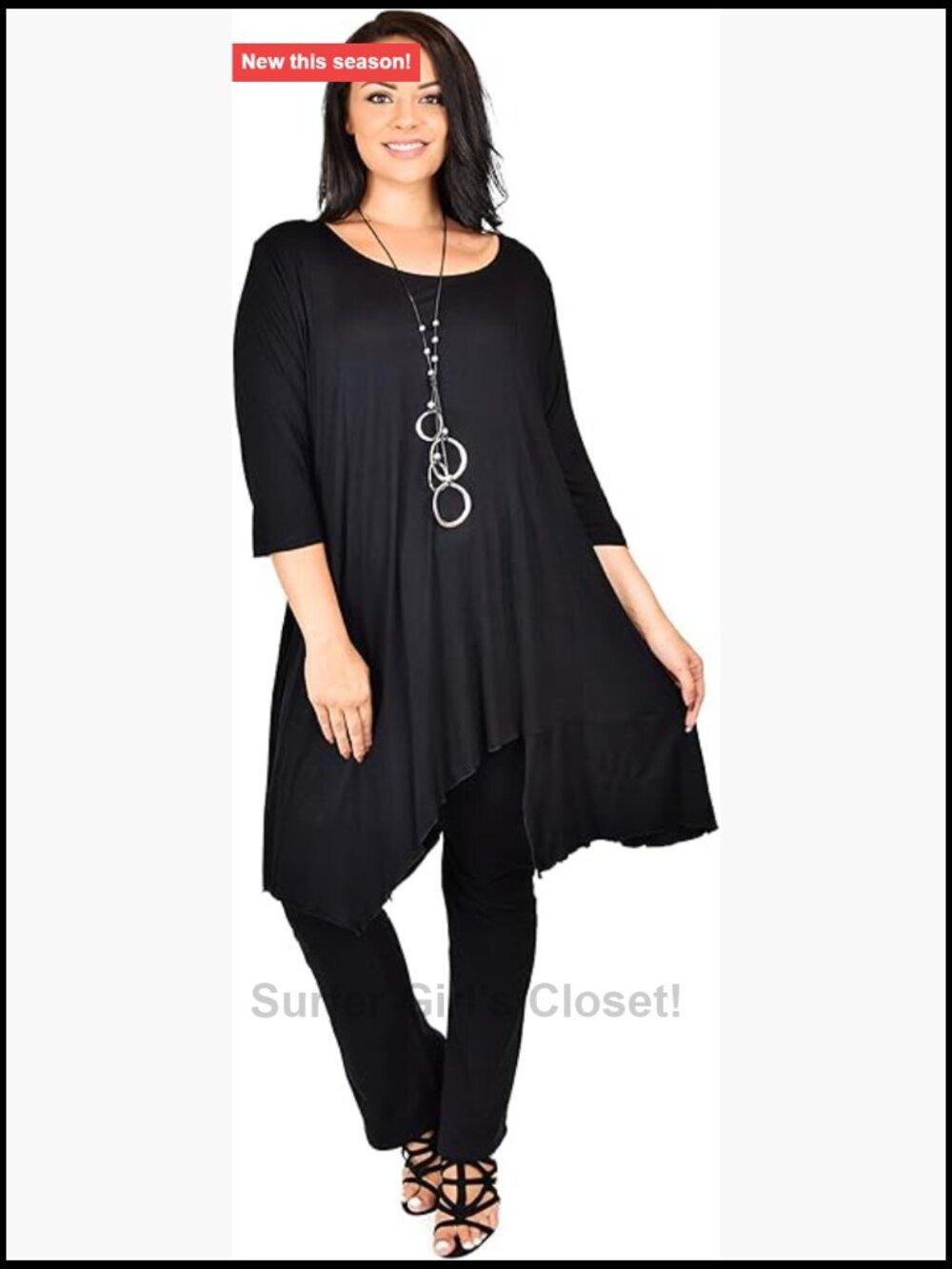 Plus Size Asymmetrical Long Tunic Shirt Dress with Pockets